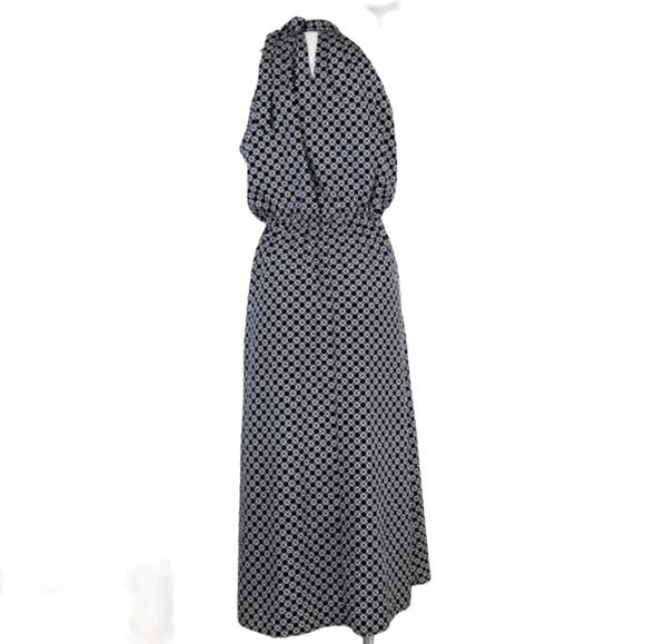 Maison Jules Printed Tie Neck Midi Dress - Picture 5 of 9